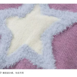 American Vintage Plush Star Academy Couple Sweater - XL Knitted Pullovers for Women