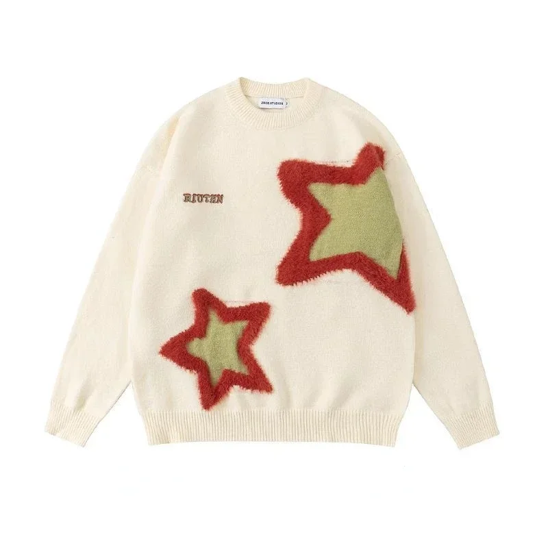 American Vintage Plush Star Academy Couple Sweater - XL Knitted Pullovers for Women