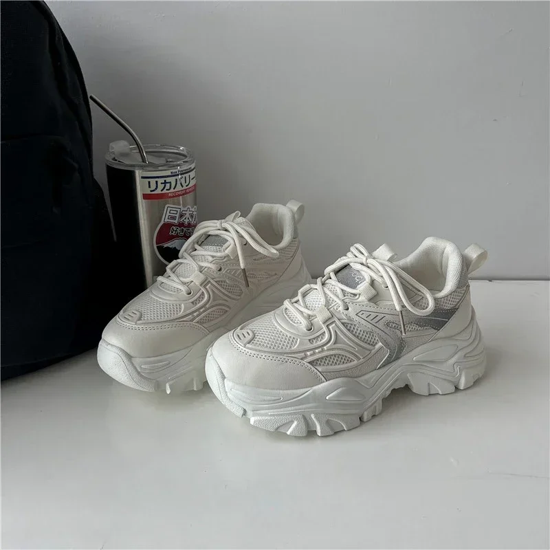 Autumn 2024 Women's Lightweight Chunky Sneakers, Breathable Mesh, Non-slip Vulcanized Shoes