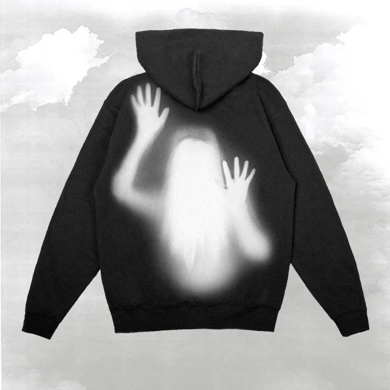 Autumn Gothic Style Shadow Pattern Hoodie for Women