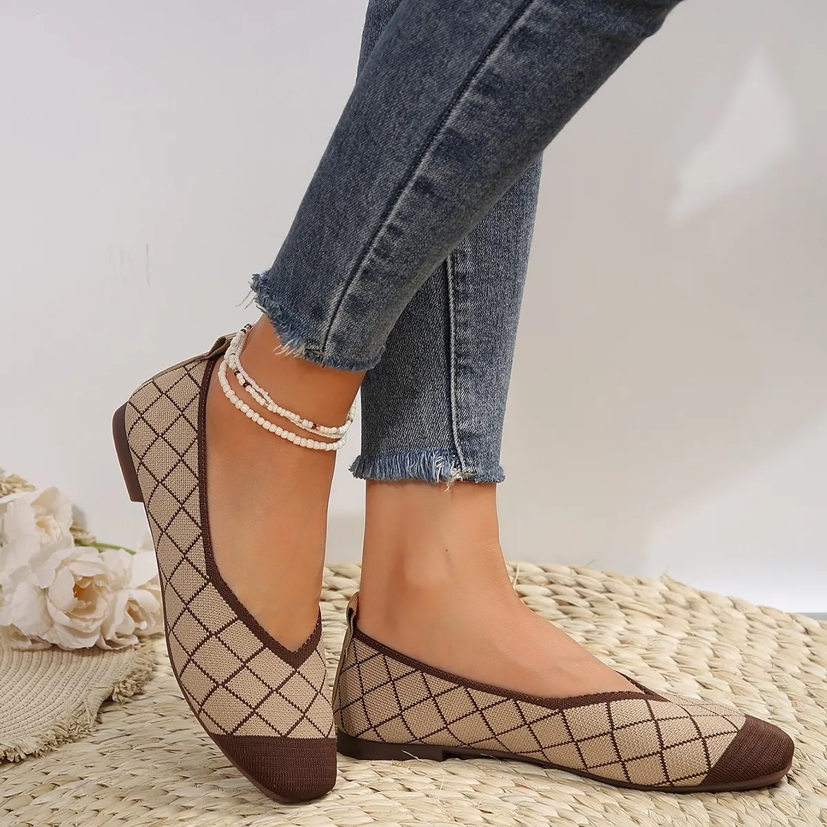 Autumn Knitted Slip-On Women's Casual Shoes