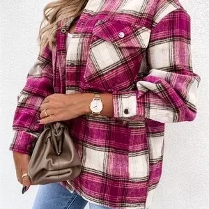 Autumn & Winter Plaid Shirt Coat | Women's Casual Loose Fashion Shirt | Long-sleeved with Pocket