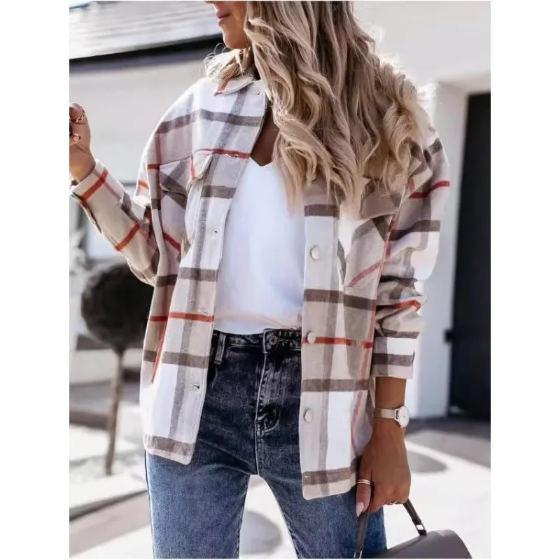 Autumn/Winter Plaid Shirt Coat | Women's Casual Loose Button Shirt