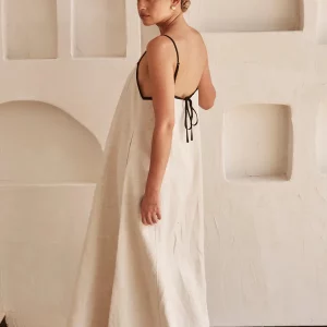 Backless Halter Maxi Dress | Sleeveless Cotton Swing