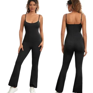 Black Sleeveless Backless Jumpsuit for Women - Casual Streetwear