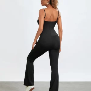 Black Sleeveless Backless Jumpsuit for Women - Casual Streetwear