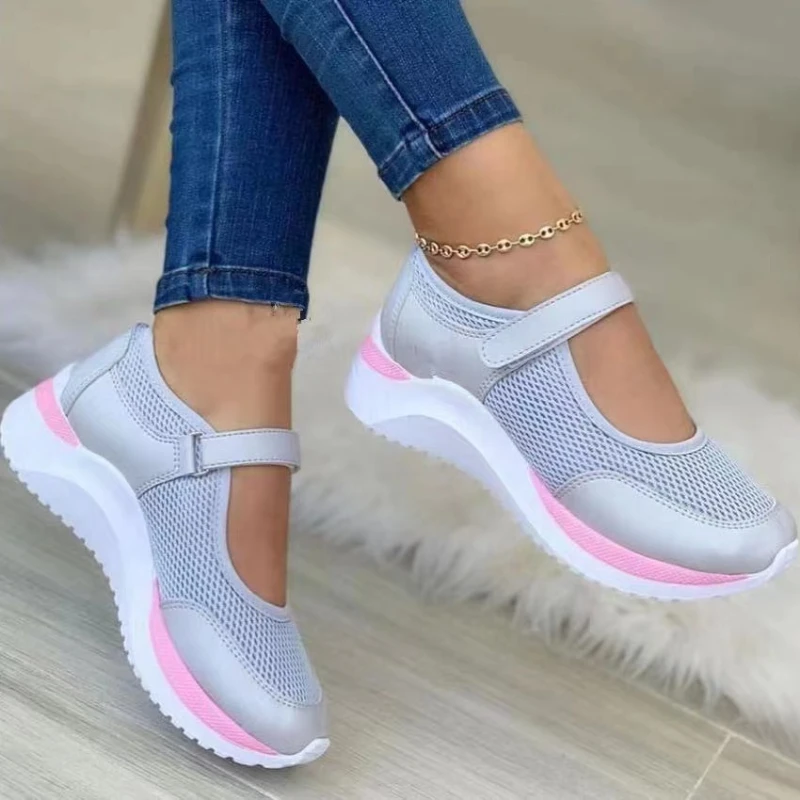 Breathable Mesh Platform Sneakers for Women - Summer Casual Walking Shoes - Size 43