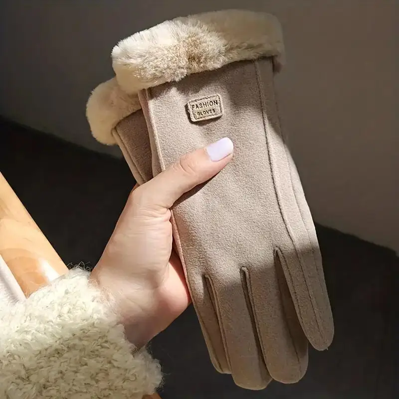 Cashmere Touch Screen Gloves for Women - Winter Warm Full Finger Mittens