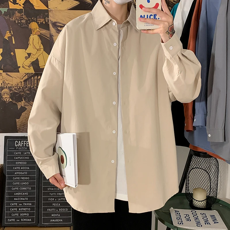 Casual Luxury Men's Solid Color Long Sleeve Shirt