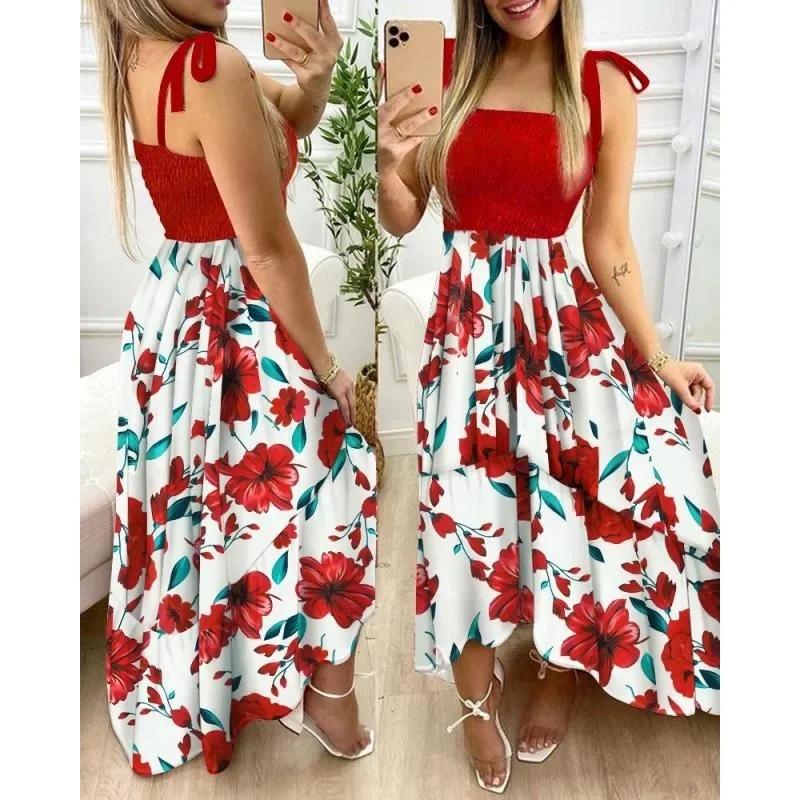 Chic Women's Irregular Strapless Dress - Sleeveless Skirt