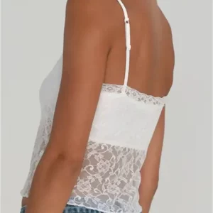 CHRONSTYLE Lace Patchwork Camisole: Women's Sleeveless Slim Fit Tank Top