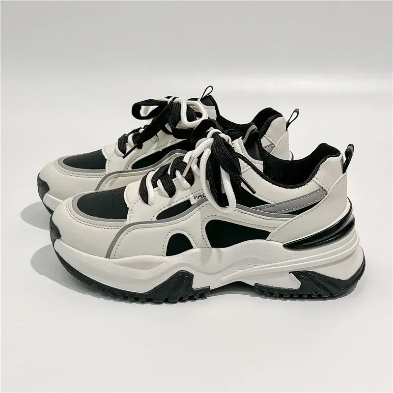 Chunky Platform Sneakers for Women | Breathable Lace-Up Sports Shoes