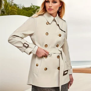 Cinemore Spring Trench Coat: Women's Double-Breasted Windproof Jacket