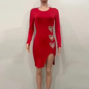 City Streets Rhinestones Mini Dress | Glam Long Sleeve Sequins Party Dress