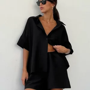 Clacive Fashion Black 2-Piece Set Women's Outfit - 2024 Summer Streetwear