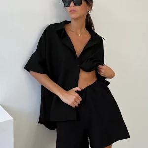 Clacive Fashion Black 2-Piece Set Women's Outfit - 2024 Summer Streetwear