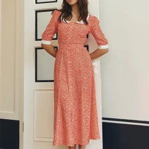 Clacive Fashion Slim Print Women Dress 2024 - Elegant Ankle-Length Vintage Dress