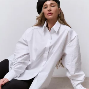 Clacive Fashion White Women's Shirt 2024 | Casual Lapel Long Sleeve Blouse