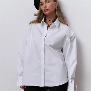 Clacive Fashion White Women's Shirt 2024 | Casual Lapel Long Sleeve Blouse