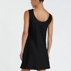 Clacive Summer Slim Black Cotton Women's Mini Dress