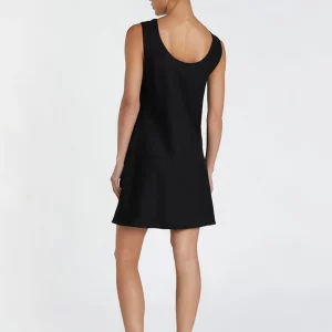 Clacive Summer Slim Black Cotton Women's Mini Dress