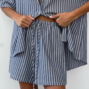 Clacive Women's Stripe Print 2-Piece Shorts Set 2024