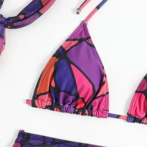 Colorful Print 4-Piece Swimsuit Set for Women | 2024 Summer Fashion Beachwear