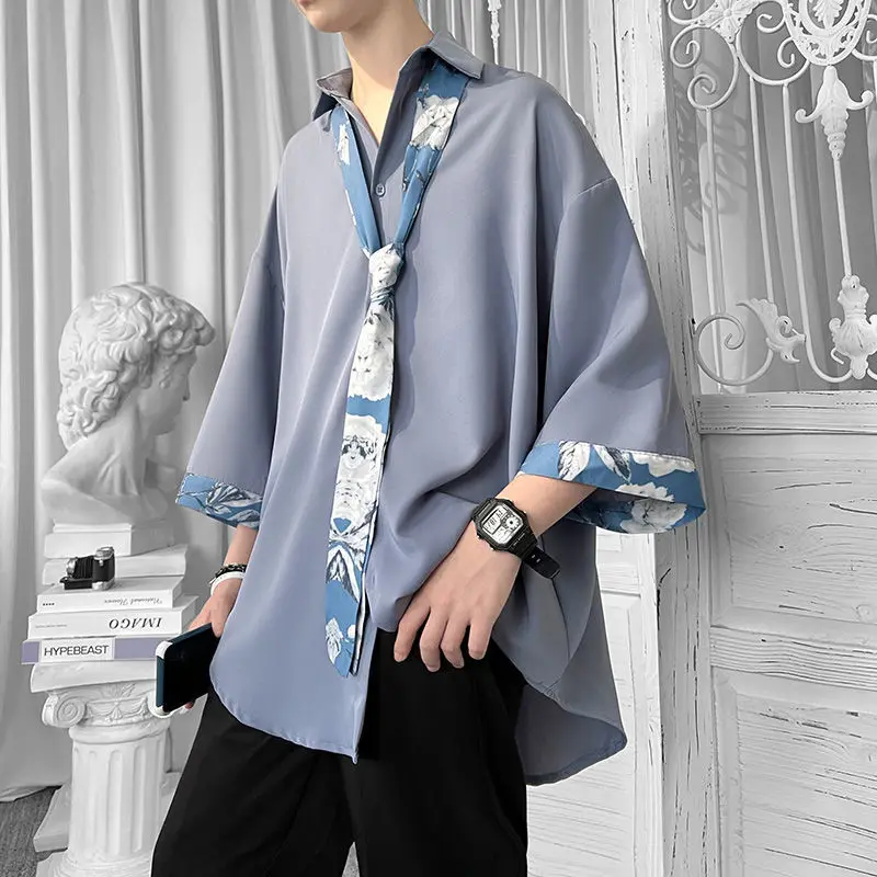 Dark Green Men's Summer Casual Oversize Shirt