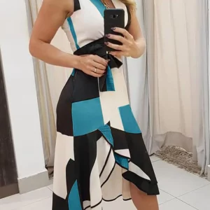 Elegant Deep V-Neck Sleeveless Bodycon Dress for Women