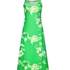 Elegant Floral Print V-Neck Plus Size Summer Dress