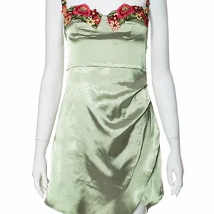 Elegant Green Satin Bodycon Dress - Sleeveless Evening Party Fashion