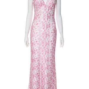 Elegant Lace Club Dress Women's Sleeveless Maxi - Summer Bodycon Floral Pink Fashion - Sexy 2024