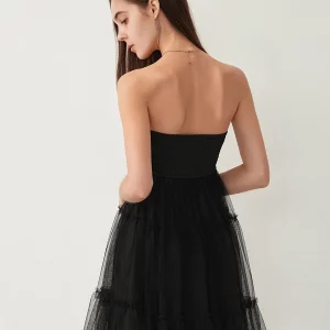 Elegant Off-Shoulder Tube Top Mini Dress - Women's Summer Tulle Tutu Bodydoll