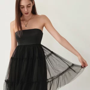 Elegant Off-Shoulder Tube Top Mini Dress - Women's Summer Tulle Tutu Bodydoll