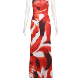 Elegant One Shoulder Print Maxi Dress for Women - Summer Fashion