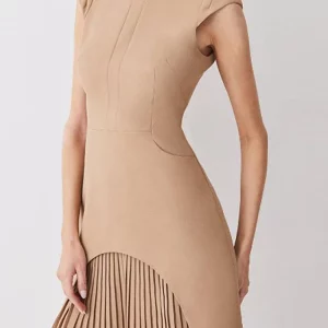 Elegant Pleated Sleeveless A-line Mini Dress for Women