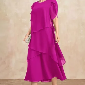 Elegant Plus Size Chiffon Summer Maxi Dress