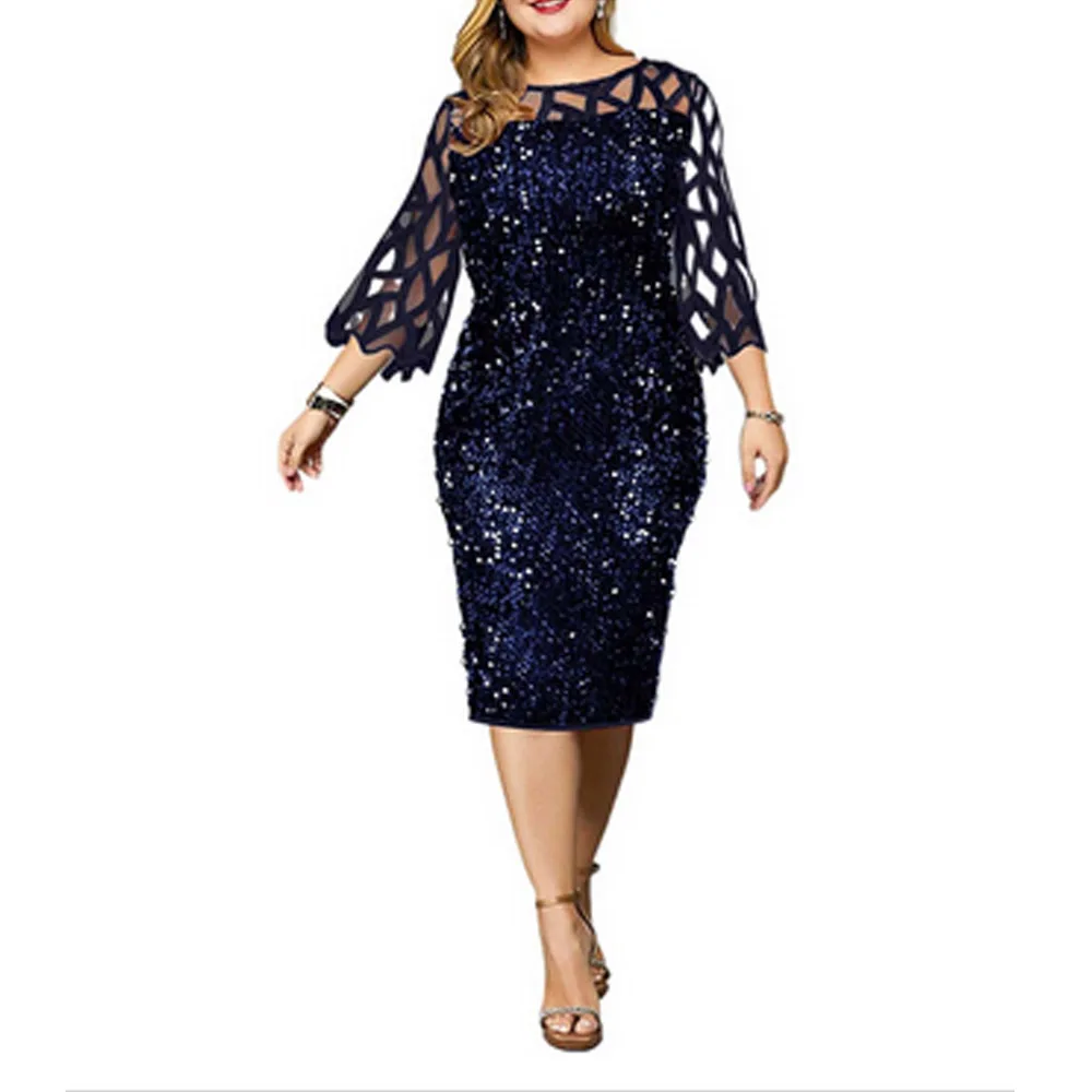 Elegant Plus Size Formal Dress for Women - 2024 Spring Summer Evening Party - Long Slim Fit