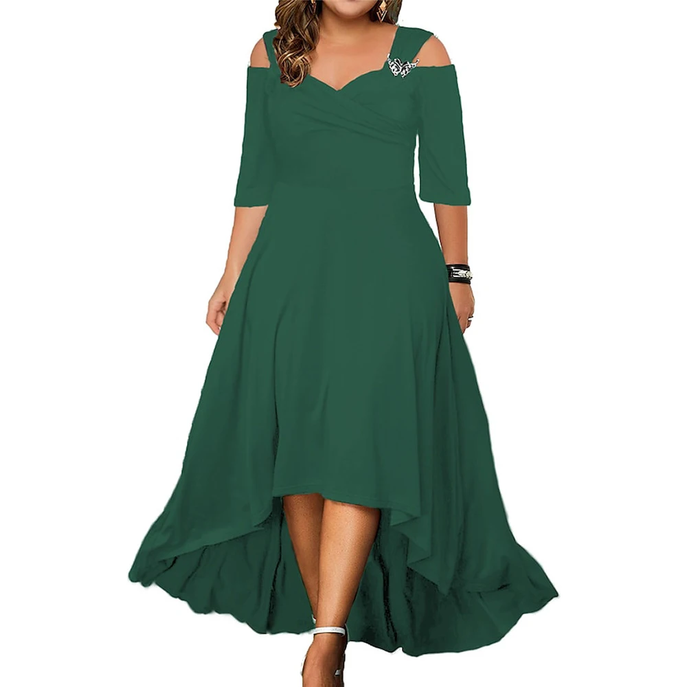 Elegant Plus Size Occasion Dress for Women - 2024 Spring/Summer Evening Party