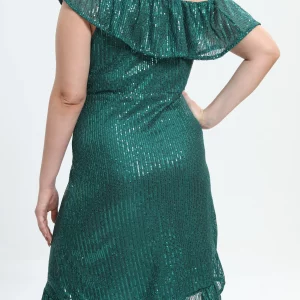 Elegant Plus Size Sequin One Shoulder Bridesmaid Dress