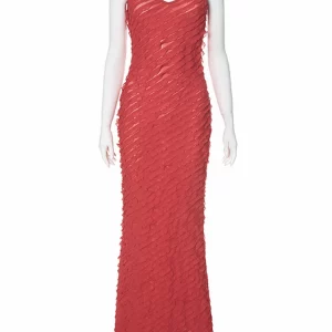 Elegant Striped Red Bodycon Dress for Women - Sexy Knitted Backless Evening Party Outfit