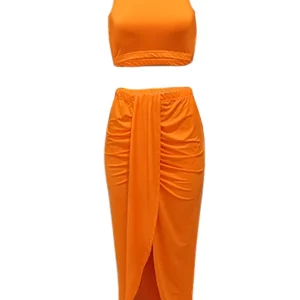 Elegant Summer Crop Top and Wrap Skirt Set for Women