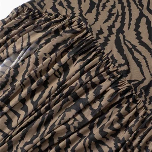 Elegant Tiger Stripe Leopard Print Maxi Dress for Women