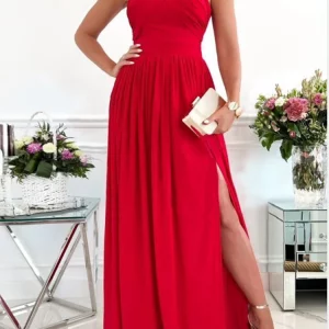 Elegant Women's Sleeveless Backless Slit Long Dress