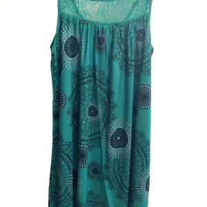 Ethnic Print Sleeveless Summer Dress for Women