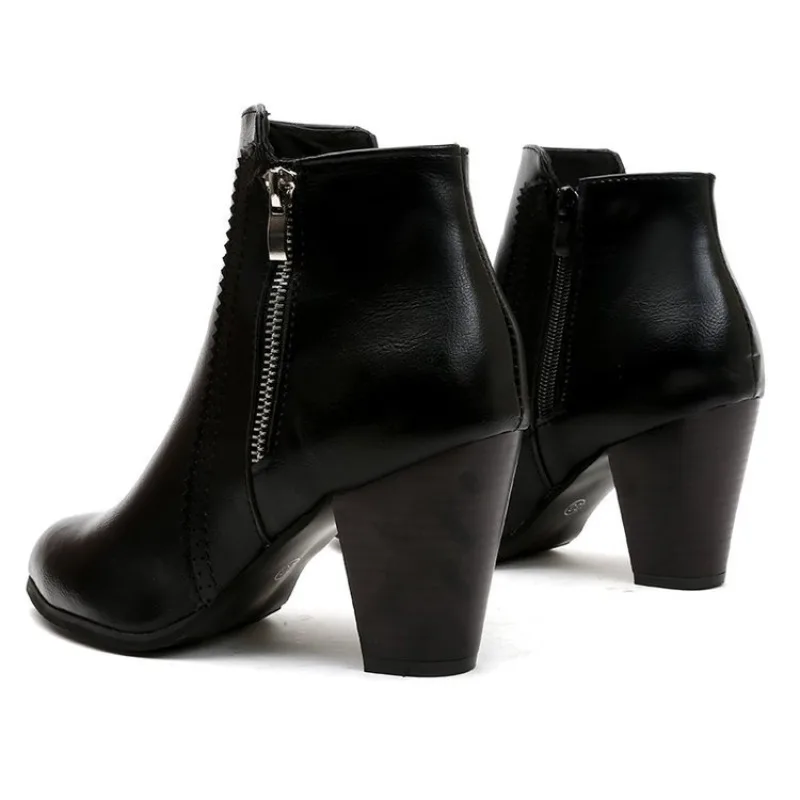 Fashion PU Leather High Heel Ankle Boots for Women