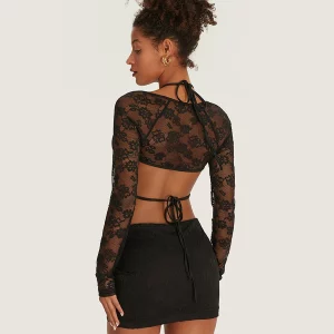 Floral Lace Cutout Halter Bodycon Club Dress