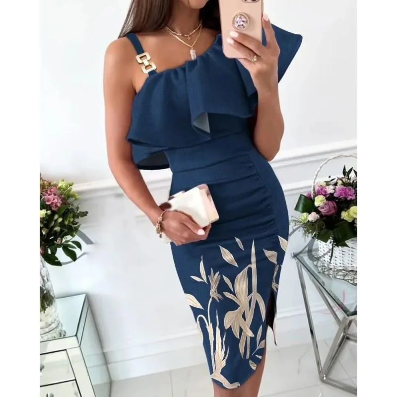 Floral Off-Shoulder Sling Dress - Women's Sleeveless Party Dress