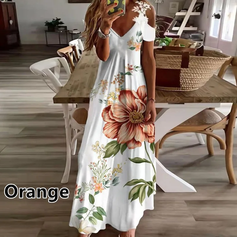 Floral Print Boho Maxi Dress for Plus Size Women