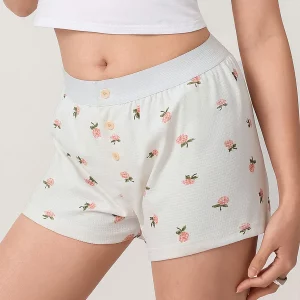 Floral Print Low Rise Women's Casual Shorts for Summer Streetwear